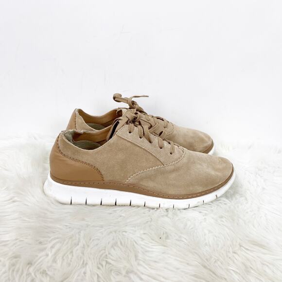 Vionic 9.5 Womens Tan Suede 355 Taylor Comfort Sneakers - Picture 2 of 8